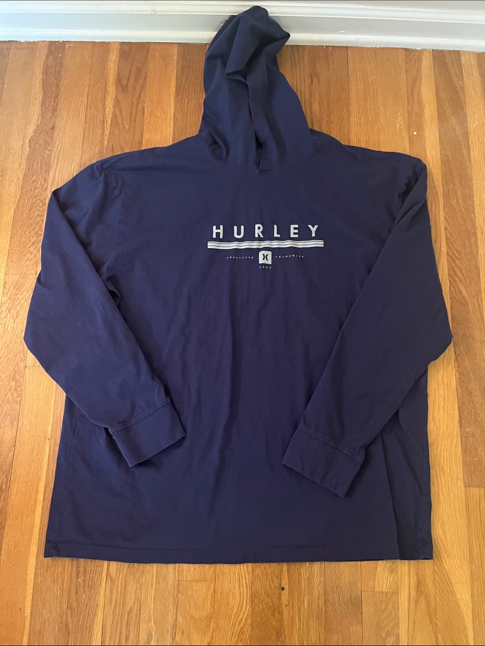 Hurley Navy Blue Hooded Long Sleeve Tee